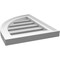 Ekena Millwork Quarter Round Top Left Surface Mount PVC Gable Vent w/ 2"W x 1-1/2"P Brickmould Frame, 14"W x 18"H GVPQL14X1802SF - alternate 4